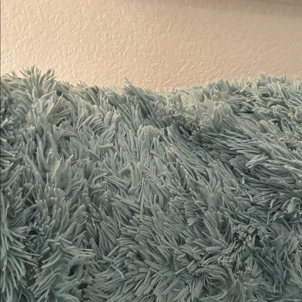 Fluffy Blue Shag Pillow